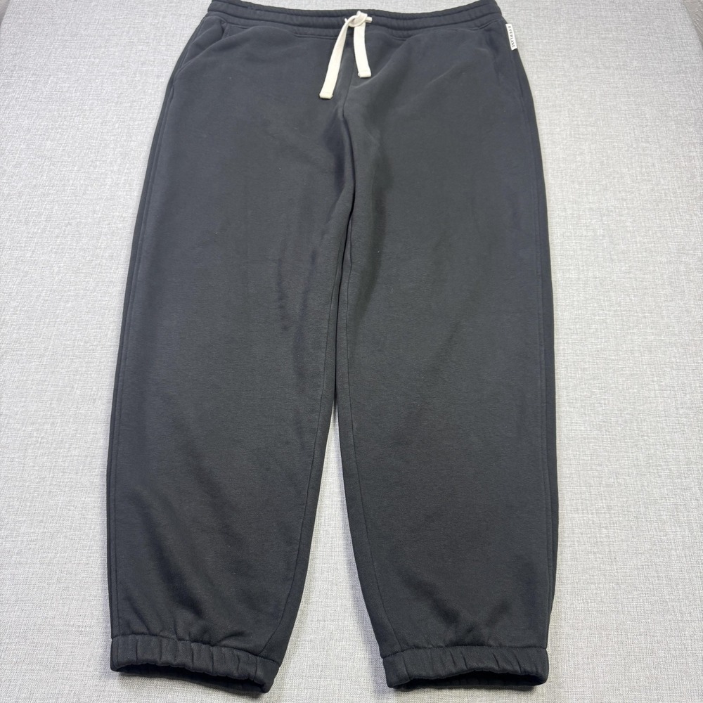 Everlane Fleece‎ Jogger Pants Mens XL Black Cotton Blend Drawstring Pockets